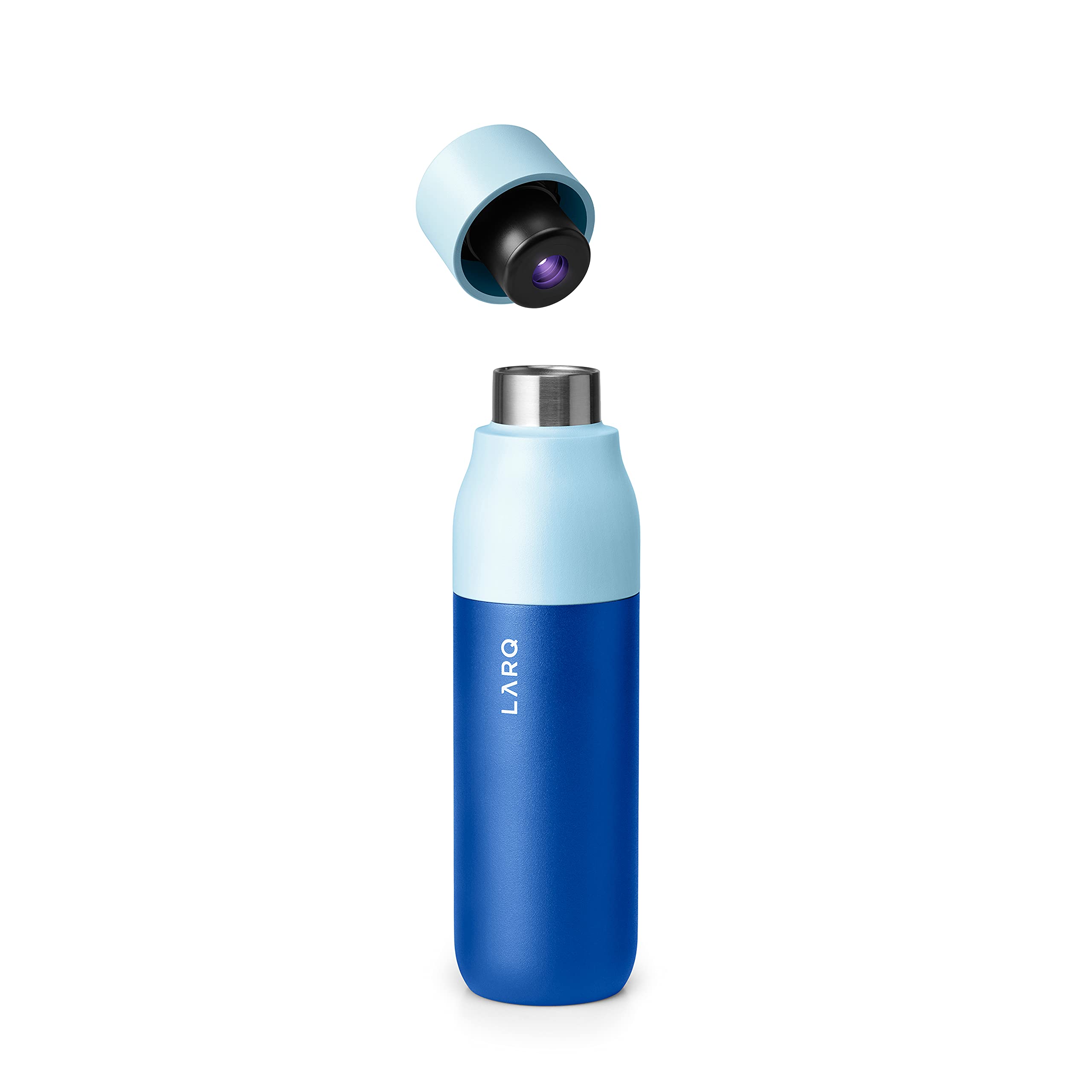 LARQ Bottle PureVis 17 oz - Self-Cleaning and Insulated Stainless Steel Water Bottle with UV Water Purifier and Award-winning Design | Reusable & Travel Friendly, 1-Year Warranty, Granite White