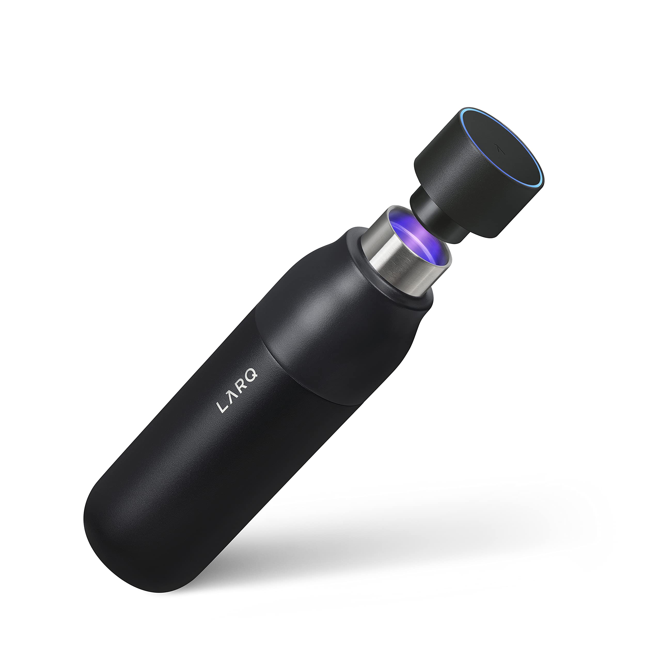 LARQ Bottle PureVis 17 oz - Self-Cleaning and Insulated Stainless Steel Water Bottle with UV Water Purifier and Award-winning Design | Reusable & Travel Friendly, 1-Year Warranty, Granite White