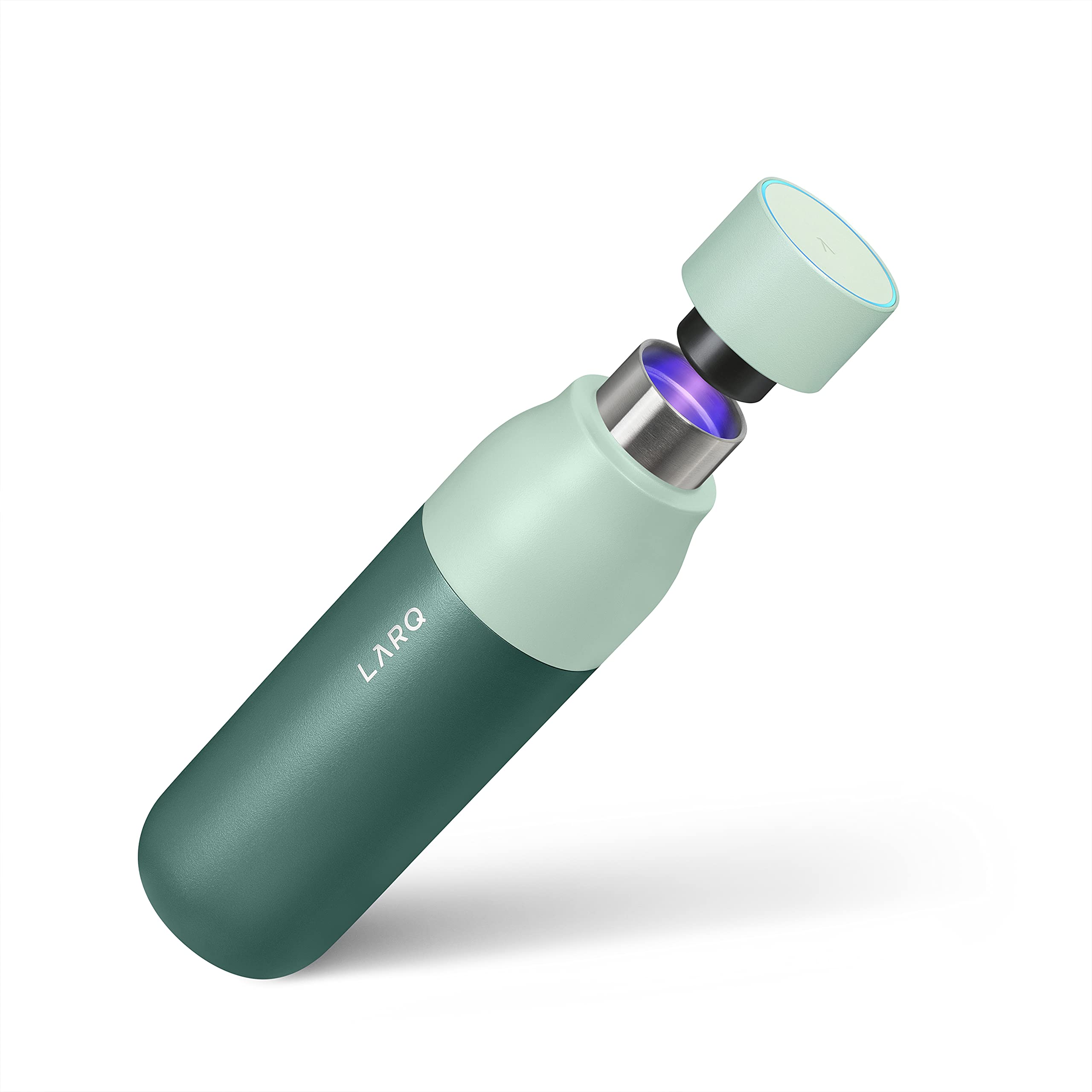 LARQ Bottle PureVis 17 oz - Self-Cleaning and Insulated Stainless Steel Water Bottle with UV Water Purifier and Award-winning Design | Reusable & Travel Friendly, 1-Year Warranty, Granite White
