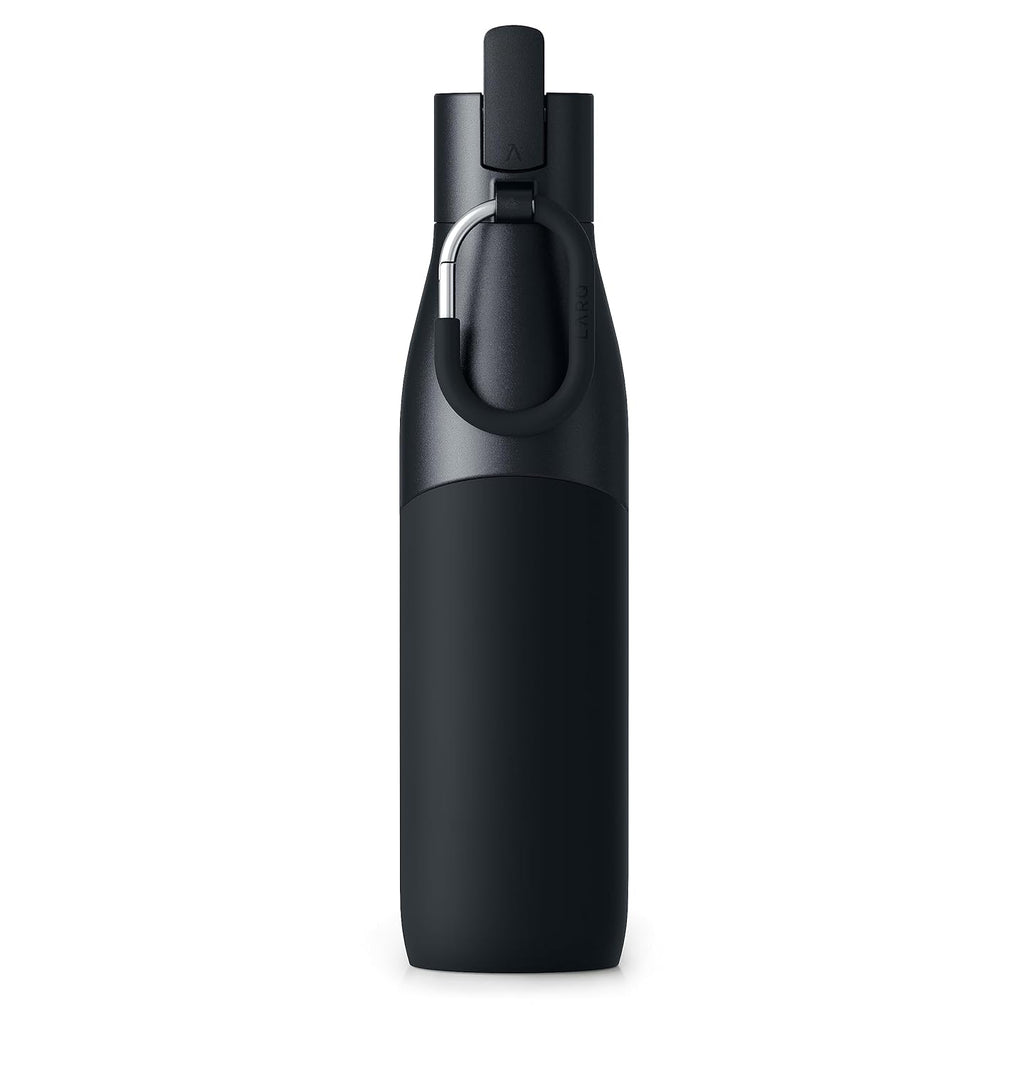 LARQ Bottle Movement Filtered - Lightweight Non-Insulated Stainless Steel Water Bottle BPA Free with Nano Zero Technology and Long-Lasting Filters, White/Pebble, 32oz
